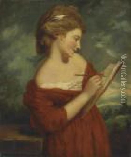 Portrait Of Girl Oil Painting - Sir Joshua Reynolds
