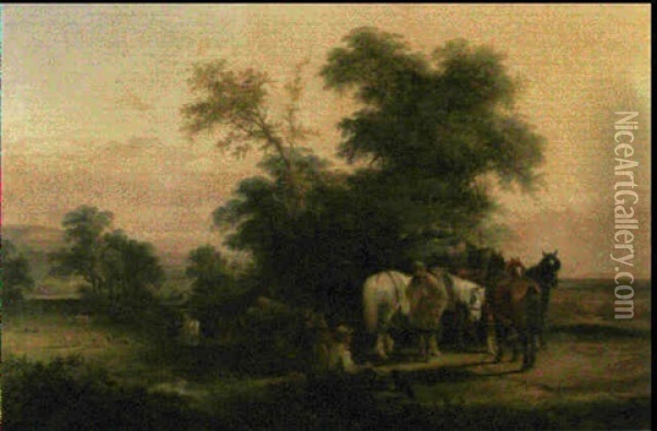 The Timber Waggon Oil Painting - Charles Shayer
