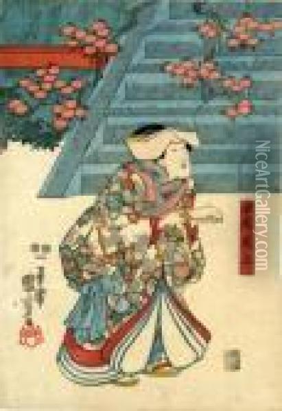 The Middle Maid Onoe (churo Onoe) Oil Painting - Utagawa Kuniyoshi