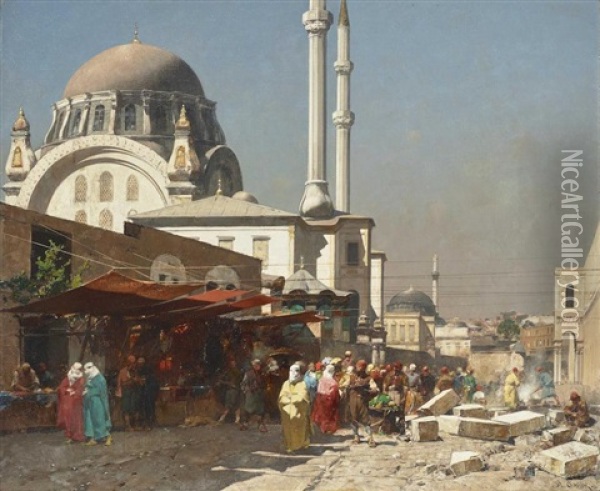 The Mosque Of Mahmoudie Oil Painting - Alberto Pasini