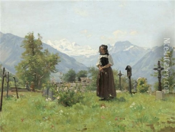 Die Andacht In Den Bergen Oil Painting - Francois Furet