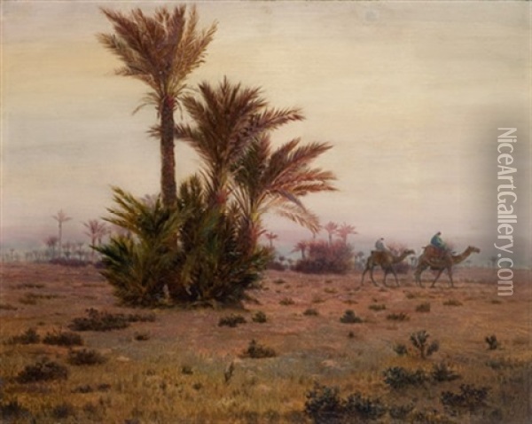 Desert Landscape Oil Painting - Otto Pilny