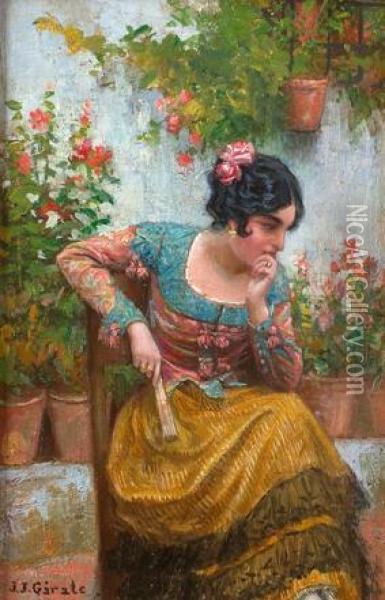 Andaluza Oil Painting - Juan Jose Garate Y Clavero