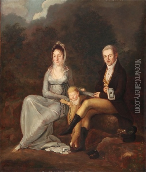 Familienbildnis Oil Painting - Joseph Reinhart