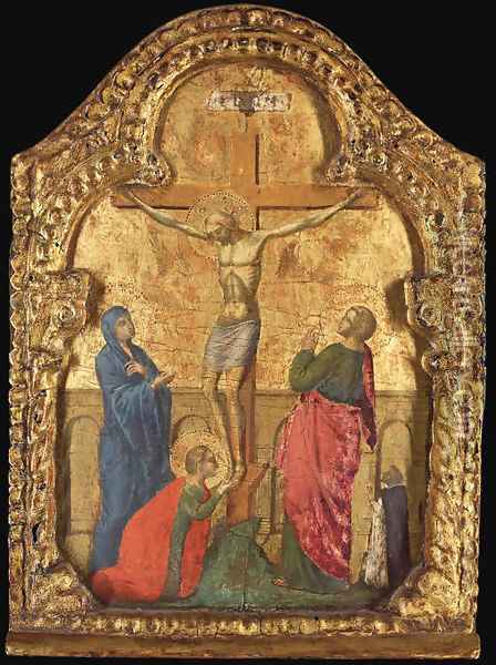 The Crucifixion with a Dominican friar Oil Painting - Paolo Veneziano