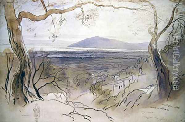 A View on Levkas Ionian Islands Oil Painting - Edward Lear