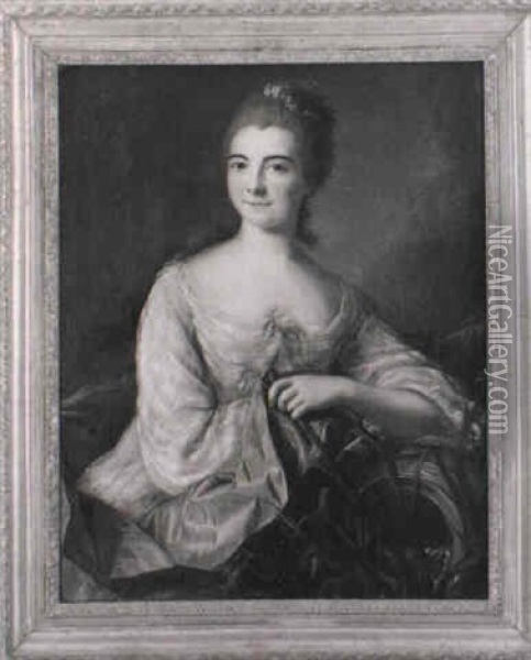 Portrait De Madame Francois Darday Nee Catherine Francoise Claessen Oil Painting - Louis Richard Francois Dupont