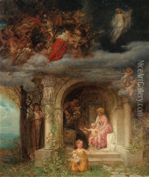 Allegorical Scene Oil Painting - Eduard Veith