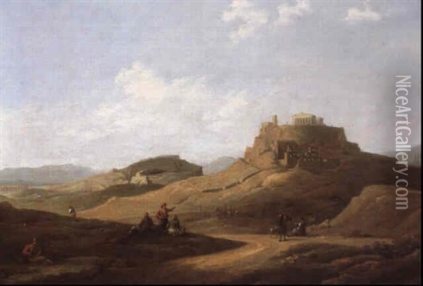 The Acropolis Oil Painting - Charles (Sir) Fellows