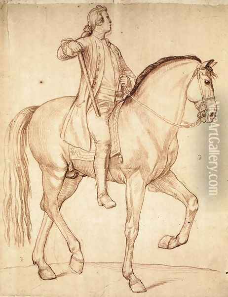 Study for the Equestrian Statue of Louis XV Oil Painting - Edme Bouchardon