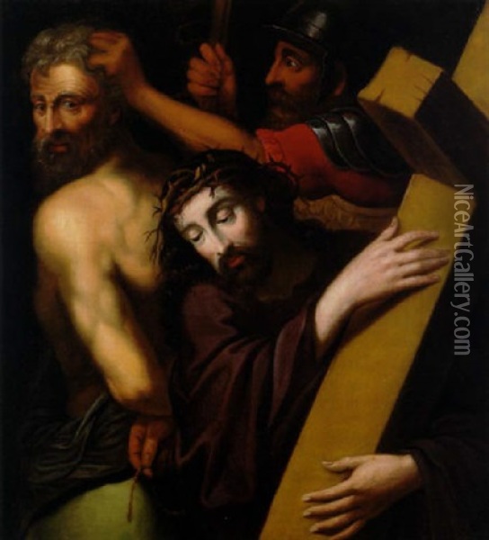 Cristo Portacroce Oil Painting - Michiel Coxie the Elder