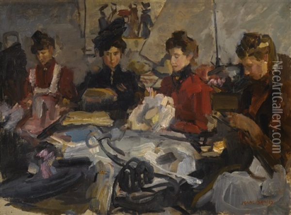 The Milliners' Workshop Oil Painting - Isaac Israels