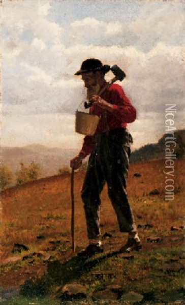 Return From The Field Oil Painting - John George Brown