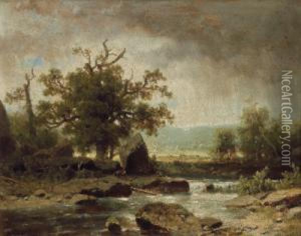 Fluslandschaft Oil Painting - Adolf Chwala