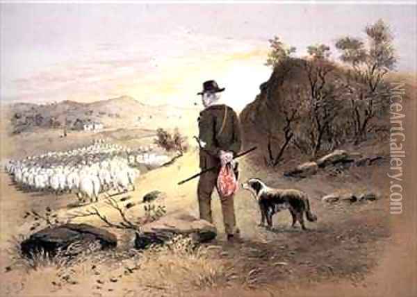 Homeward Bound plate from the Australian Sketchbook Oil Painting - Samuel Thomas Gill