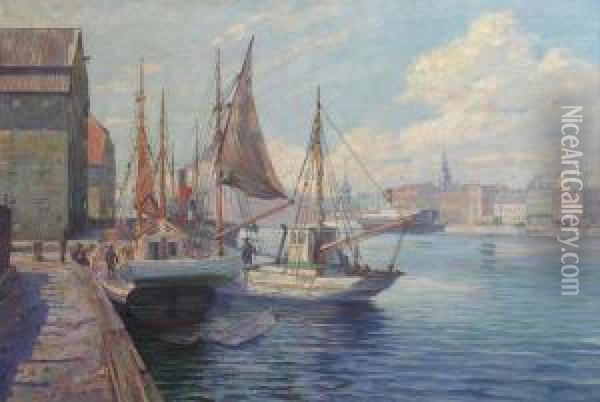 Le Port De Copenhague Oil Painting - Robert Panitzsch