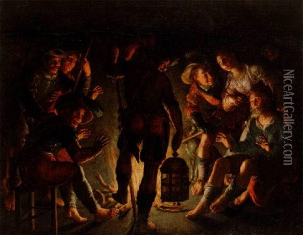 Petri Fornekelse Oil Painting - Gerrit Van Honthorst