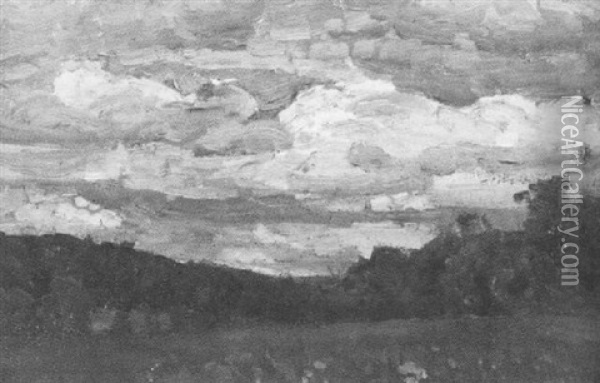 Schwabische Landschaft Mit Wolkenformationen Oil Painting - Otto Reiniger