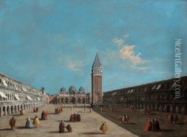 Vue De La Place Saint-marc, Venise Oil Painting - Giacomo Guardi