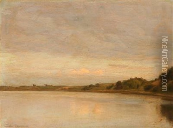 Koldingfjord (view From Kolding Fiord, Denmark) Oil Painting - Julius Paulsen