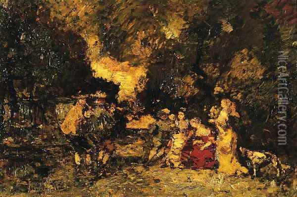 Garden Party Oil Painting - Adolphe Joseph Thomas Monticelli