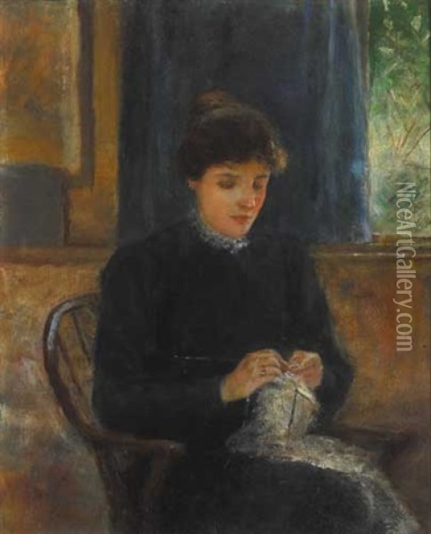 Portrait Of Lily Yeats At Bedford Park, London Oil Painting - John Butler Yeats