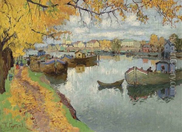 Autumn On The Islands Oil Painting - Konstantin Ivanovich Gorbatov
