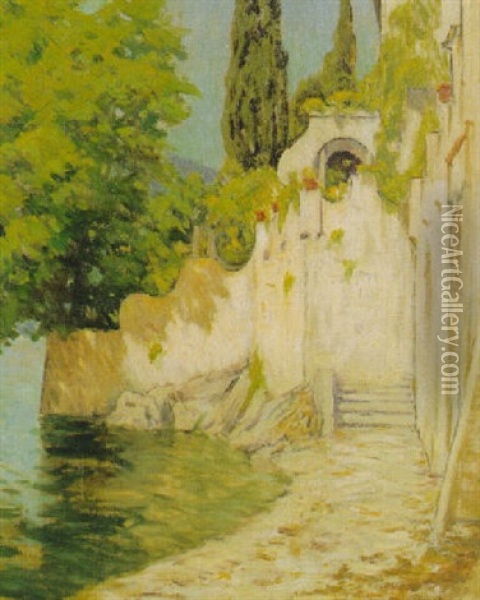 Water Gate - Varenna Oil Painting - Charles Warren Eaton