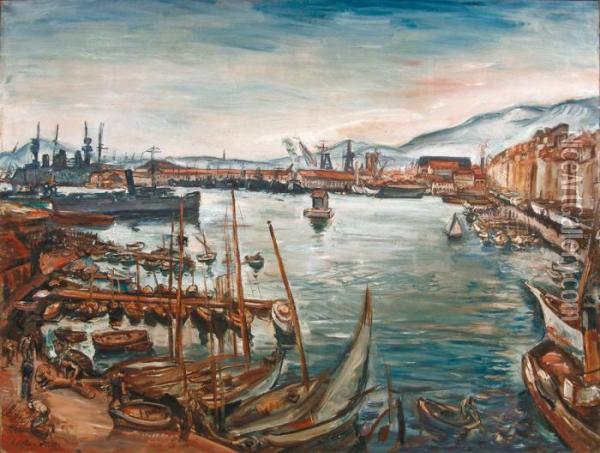 Le Port De Toulon Oil Painting - Emile-Othon Friesz