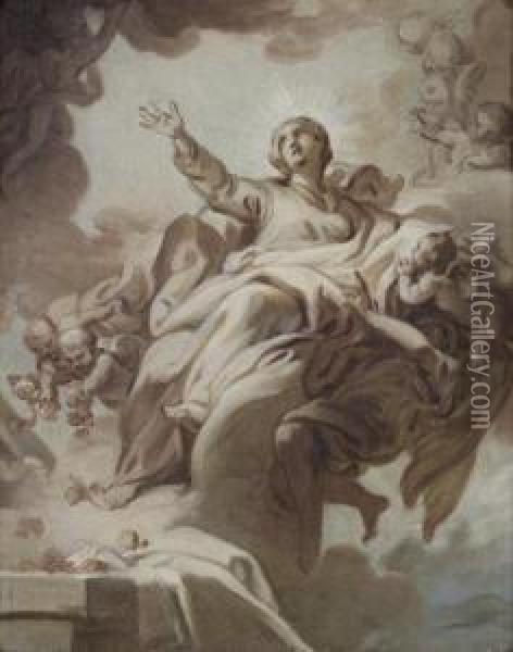 Assomption De La Vierge Oil Painting - Jean-baptiste Deshays