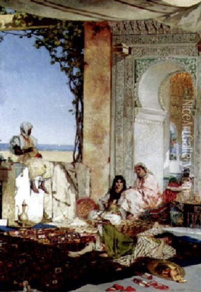 Femmes De Harem Au Maroc Oil Painting - Jean Joseph Benjamin Constant