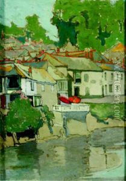 French Coastal Village Oil Painting - Georgina Moutray Kyle