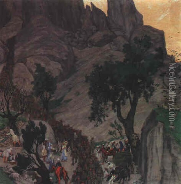 Im Albanischen Gebirge Oil Painting - Alfred Basel