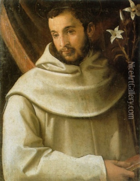 Portrait Of A Saint Possibly Saint Bernard Oil Painting - Francesco del Rossi (Salviati)