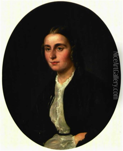 Portraet Af Professorinde Shiern Oil Painting - Wilhelm Nicolai Marstrand