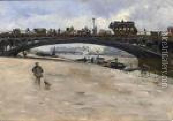 Pont Du Carrousel Paris Oil Painting - Siebe Johannes ten Cate