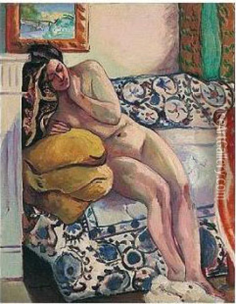 Nu Accoude Oil Painting - Henri Charles Manguin