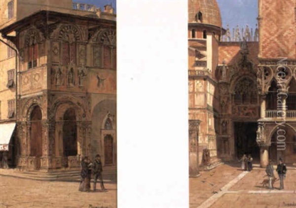 Gateway, Ducal Palace, Venice Oil Painting - Antonietta Brandeis