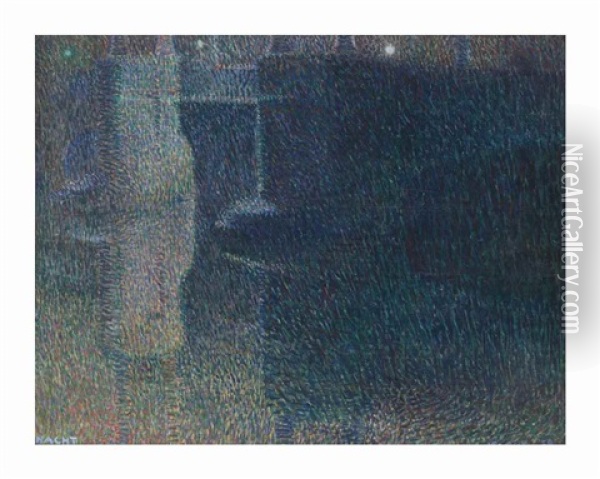 Nacht (amstelbrug In Amsterdam) Oil Painting - Leo Gestel