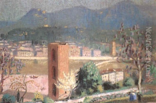 Place Michel-ange A Florence Oil Painting - Maurice Denis
