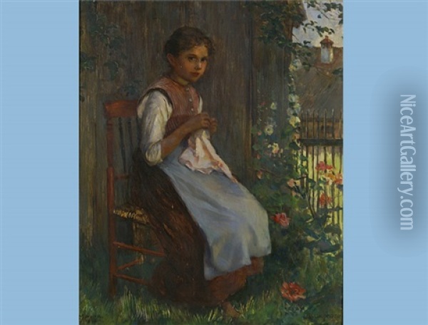Sitzendes Madchen Oil Painting - Hermann Groeber