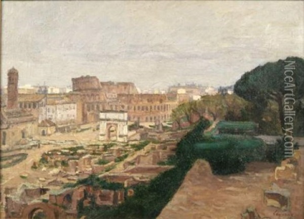 Arc De Titus Oil Painting - Abel Louis Alphonse Lauvray