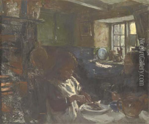 Teatime Oil Painting - Stanhope Alexander Forbes