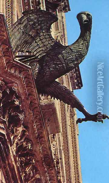 The Eagle: Symbol of St John Oil Painting - Lorenzo Maitani