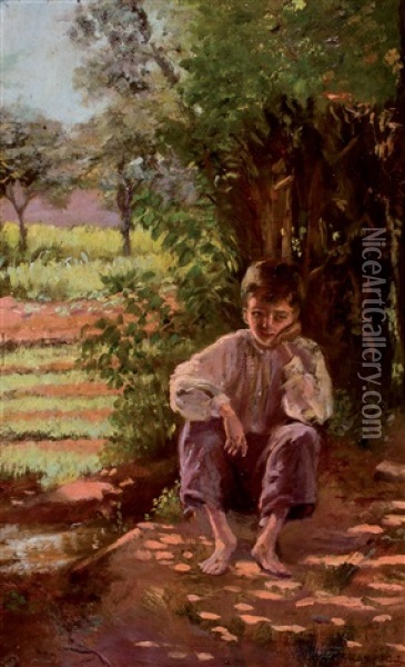 Joven Campesino Oil Painting - Luis Menendez Pidal