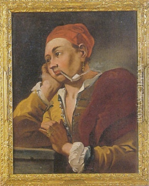 Fumatore Di Pipa Oil Painting - Domenico Maggiotto
