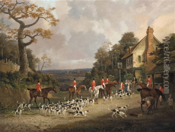 The Creme O'th Chase, The Essex Hunt Near Epping Oil Painting - Dean Wolstenholme the Elder