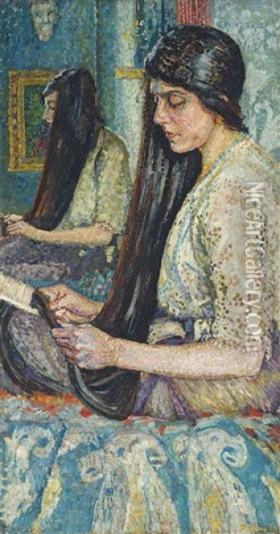 The Artist's Sister, Maria Oil Painting - Gladys Dorothy Davison