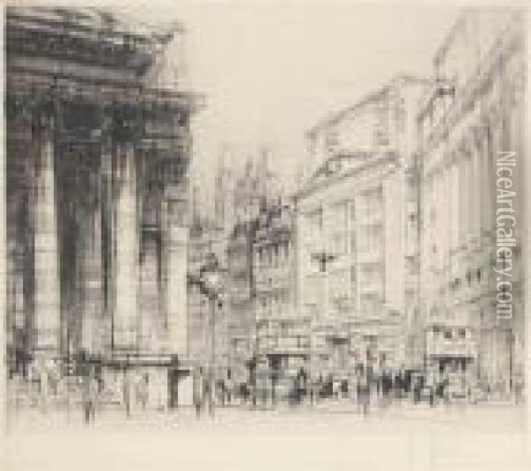 Views Of London: Portland Place Oil Painting - William Walcot