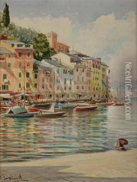 Portofino Oil Painting - Gustave Gagliardini